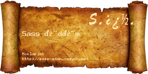 Sass Ádám névjegykártya